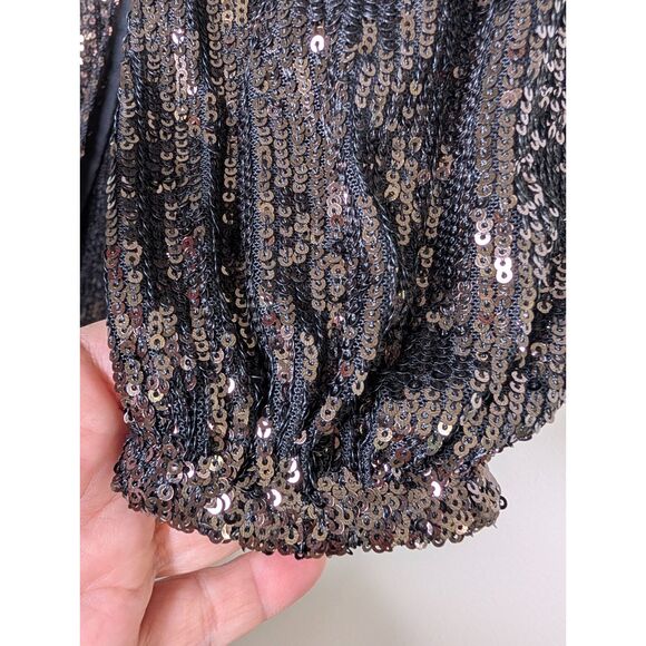 The Drop Sequin Mini Dress XXS | Bronze Glam Party Night Out Holiday Sparkle - Picture 8 of 10